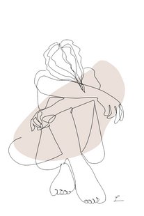 Oneline Drawing female nude